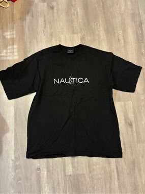 Nautica Black Logo Short Sleeve Crew Tee